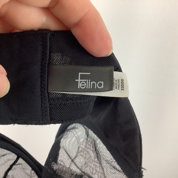 Felina Black Priscilla Sheer Underwire Demi Bra - Picture 3 of 4
